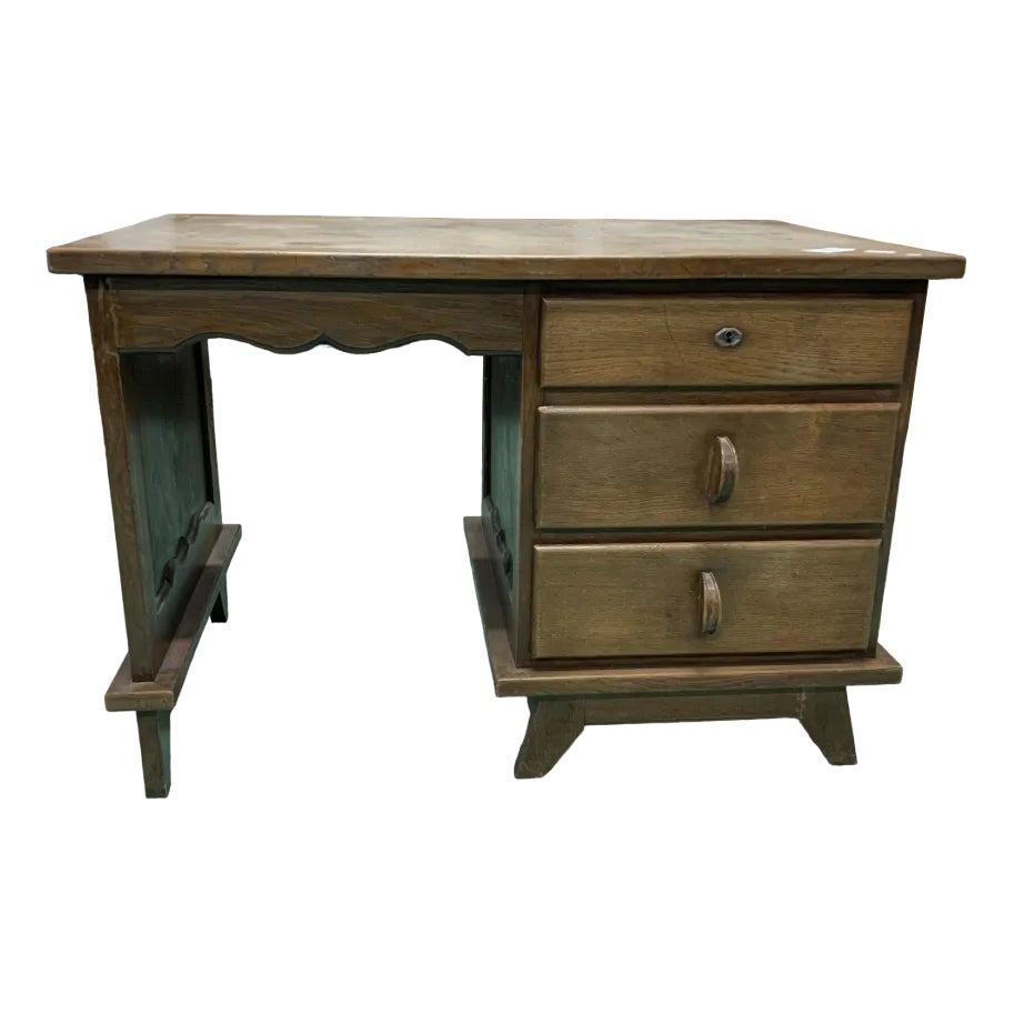 Small Vintage Desk in Oak, 1940s | Chairish