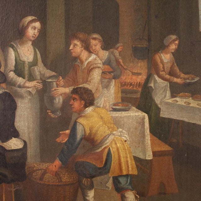 Genre Scene with Wedding, 1830s, Oil on Canvas For Sale - Image 6 of 10