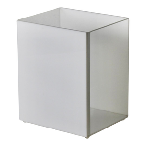 Vintage Tizo Style White Lucite Acrylic Waste Basket