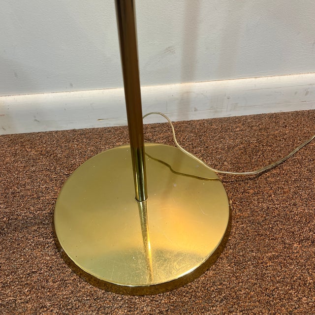 Gorgeous Italian pair of ceramic clamshell reading floor lamps Adjustable height In good condition With slight tarnish on...