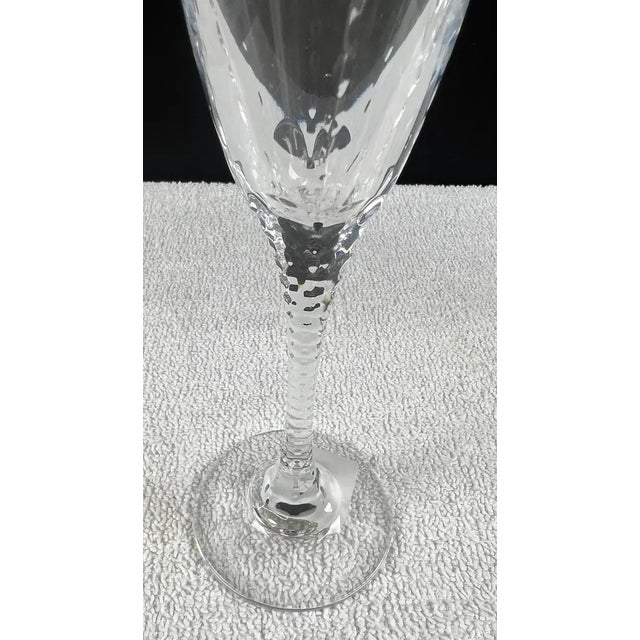 Early 21st Century Faberge Atelier Bristol Crystal 10 Inch Champagne Flutes, a Set of 2 For Sale - Image 5 of 13