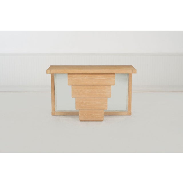 Postmodern Jay Spectre Console for Century Furniture– Cerused Oakwood 1985c. For Sale - Image 3 of 9