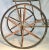 Bronze 1950s Bronze and Glass Bar Cart With Wooden Spoked Wheels For Sale - Image 8 of 13
