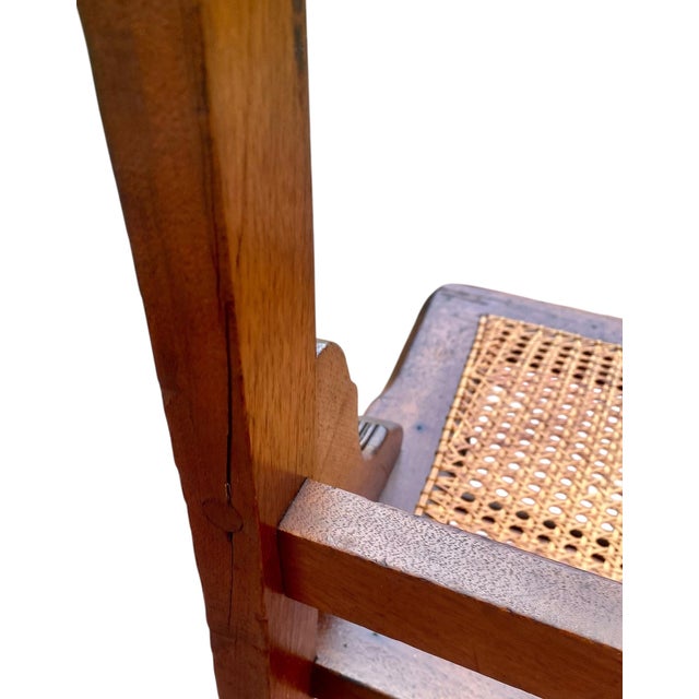 Antique Eastlake Victorian Walnut Dining Side Hall Accent Chair W Cane Seat For Sale - Image 15 of 16