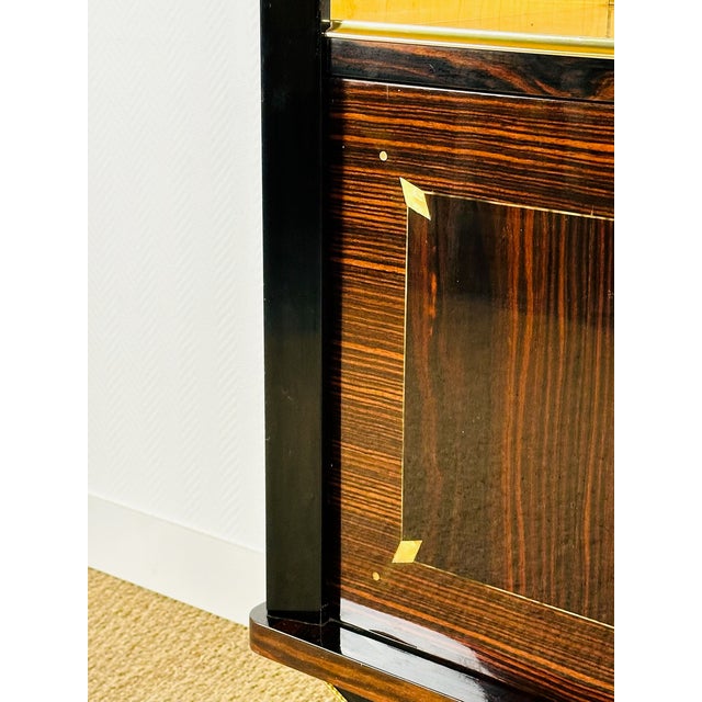Black Art Deco Display Case in Macassar Ebony, 1940 For Sale - Image 8 of 17