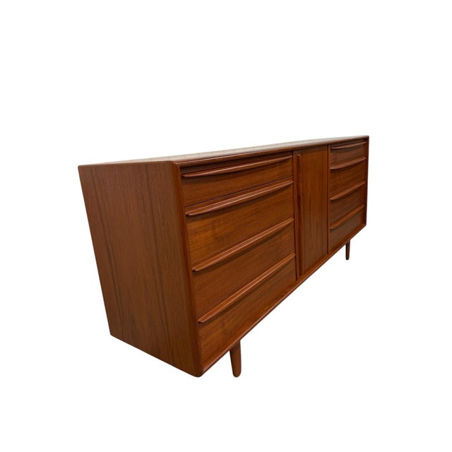 Exceptional vintage Danish Modern teak dresser attributed to renowned Danish designer Torben Strandgaard, circa 1960s....