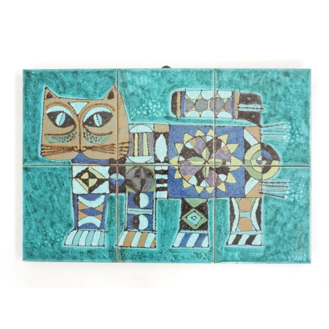 Cat Lovers'' Decorative Ceramic Panel For Sale - Image 4 of 4