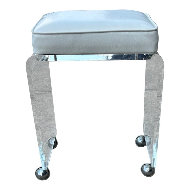 1980s Lucite Stool For Sale