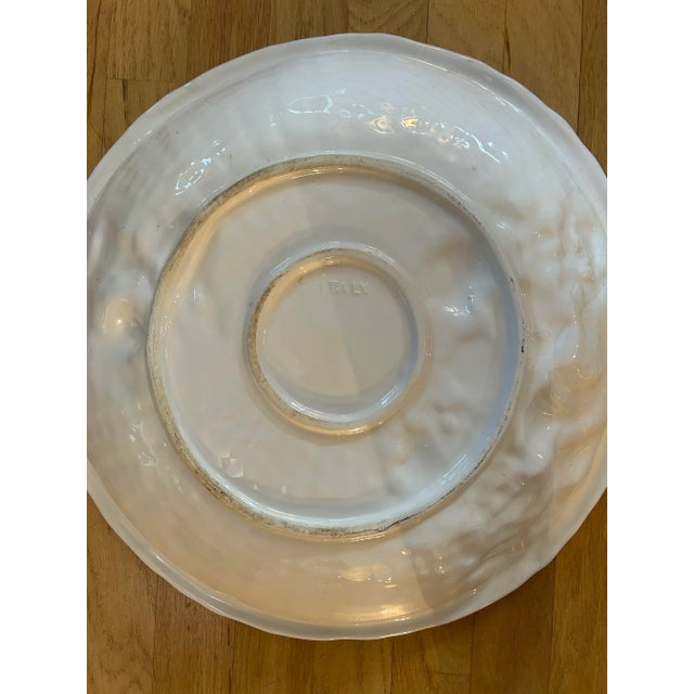 Late 20th Century 17” Majolica Basketweave Bowl With Handpainted Fruit Made in Italy For Sale In New Orleans - Image 6 of 12