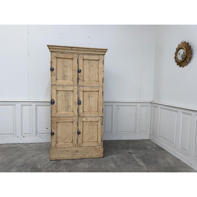 Changing Room with Six Wooden Lockers, 1900 For Sale - Image 6 of 11