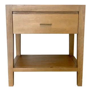 Crate & Barrel Dawson Grey Wash Nightstand For Sale