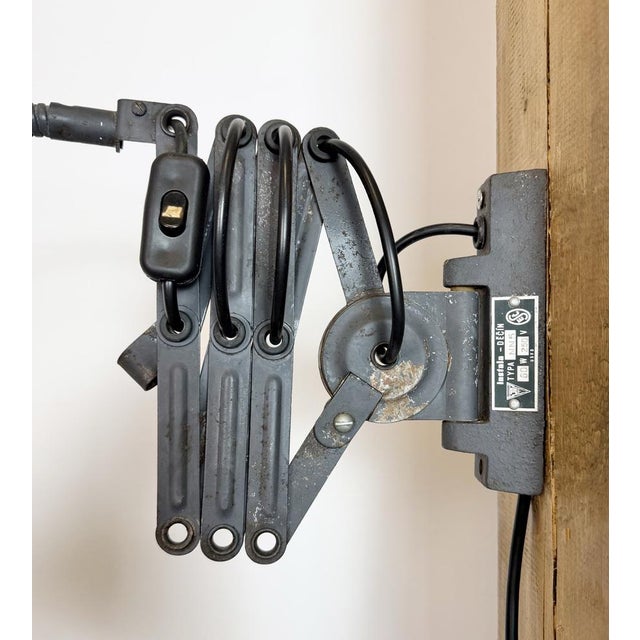 Grey Industrial Gooseneck Scissor Wall Lamp from Elektroinstala, 1960s For Sale - Image 10 of 18