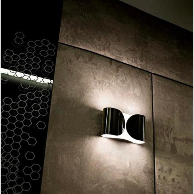 Mid-Century Chrome Foglio Sconce attributed to T. Scapra for Flos, Italy, 1960s For Sale - Image 12 of 18