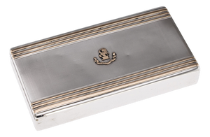 20th Century English Silver & 9k Gold Cigar Case from Cartier of New Bond St, 1929