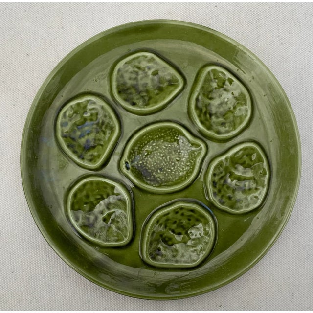 French Porcelain Oyster Plates, Set of 5, Midcentury Artist Signed For Sale - Image 6 of 11