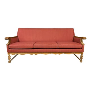 Danish Mid Century Modern Red Sofa For Sale
