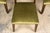 1930s Set of 6 French Art Deco Walnut Dining Chairs in Olive Green Velvet, 1930s For Sale - Image 5 of 18