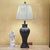Vintage Traditional Fluted Urn Table Lamp in Antique-Style Carved Wood Look For Sale - Image 16 of 18
