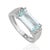 Contemporary March Birthstone East West Aquamarine & Diamond Ring Size 8 by Carat&Her For Sale - Image 3 of 14