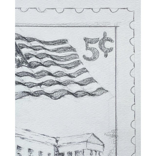 1982 “5c Stamp” Pencil Drawing on Paper - For Sale - Image 4 of 8