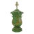 Vintage Handcrafted Forged Iron Green Hand-Painted Gold Chinoiserie Table Lamp. For Sale