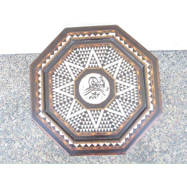 Wood Antique Moroccan Inlaid Table For Sale - Image 7 of 18