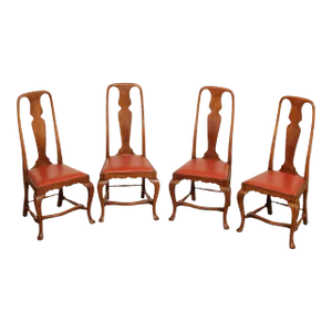 Antique Queen Anne Walnut Dining Chairs - Set of 4