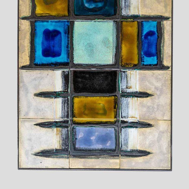 Abstract Ceramic Top on Wrought Iron Coffee Table by Juliette Belarti, 1960s For Sale - Image 6 of 15