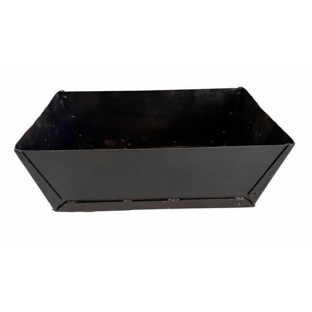 Mid 20th Century Hand-Forged Riveted Iron Trough Vessel in Blackened Steel Finish For Sale - Image 11 of 12