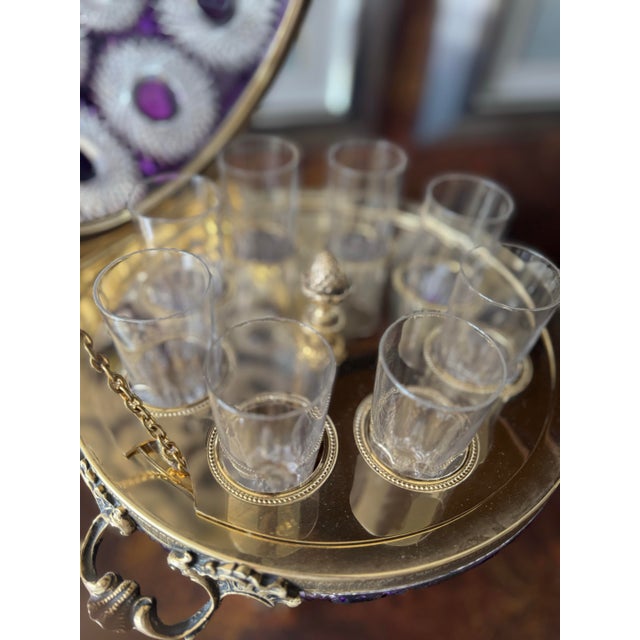 Metal 1960s Cut Crystal Vodka Server Signed by the Artist For Sale - Image 7 of 11