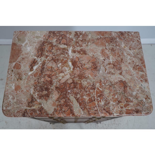 Vintage French Style Inlaid Marble Top Lingerie Chest For Sale In Philadelphia - Image 6 of 15
