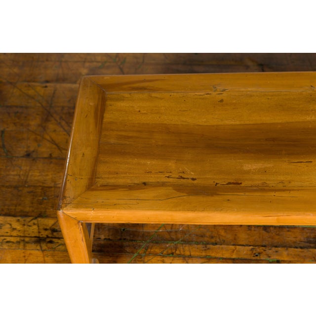 Vintage Chinese Horse Hoof Feet & Pierced Side Low Kang Table For Sale In New York - Image 6 of 13