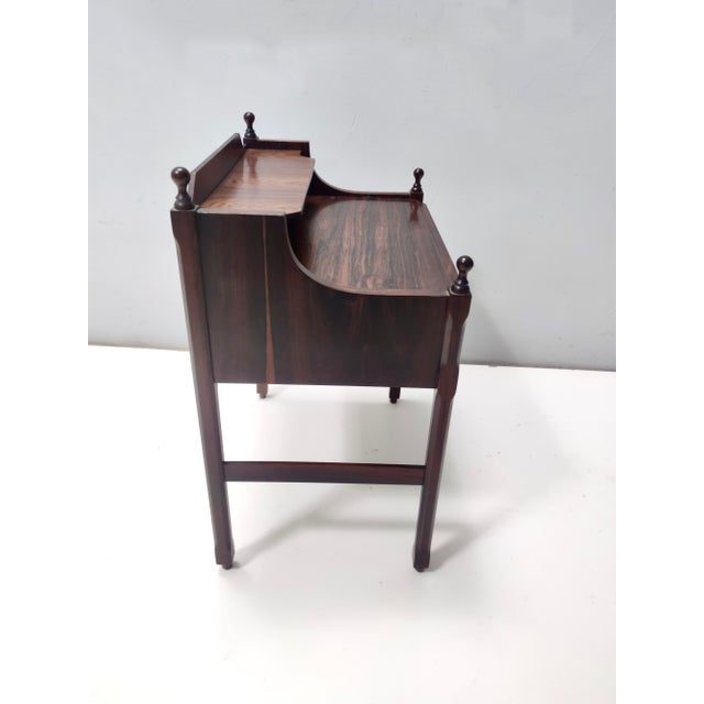 1970s Vintage Postmodern Italian Walnut Nightstand, 1970s For Sale - Image 5 of 12