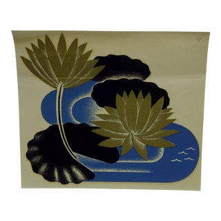 The Meyercord Co. Chicago Abstract Flower Decal / Wall Decoration For Sale