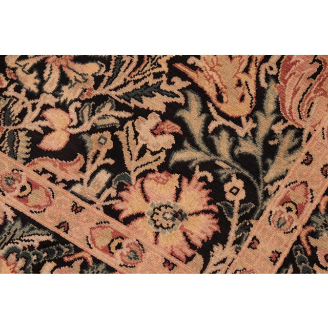 Floral 1990's Pak-Persian Black/Red Wool Rug - 6'1'' X 9'4'' For Sale In New York - Image 6 of 9