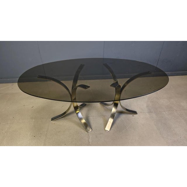 Vintage Brass Oval Glass Dining Table, 1970s For Sale - Image 9 of 10
