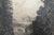 Black Antique English Grove of Trees Gnarled Pines Church Village Etching 17" For Sale - Image 8 of 11