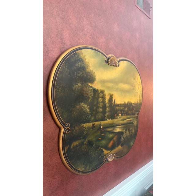 Traditional Pastoral Landscape Reproduction Oil Painting by Jeanne Reed Ltd. – Horchow Collection, Framed For Sale - Image 3 of 9