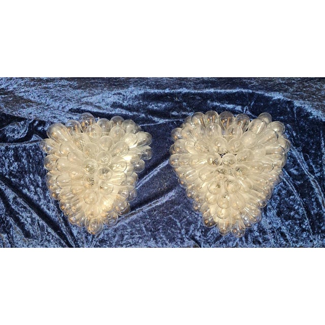 Vintage Wall Lamps with Metal Frame and Clear Glass Drops, 1980s, Set of 2, in Very Good conditions. Designed 1980 to 1989...