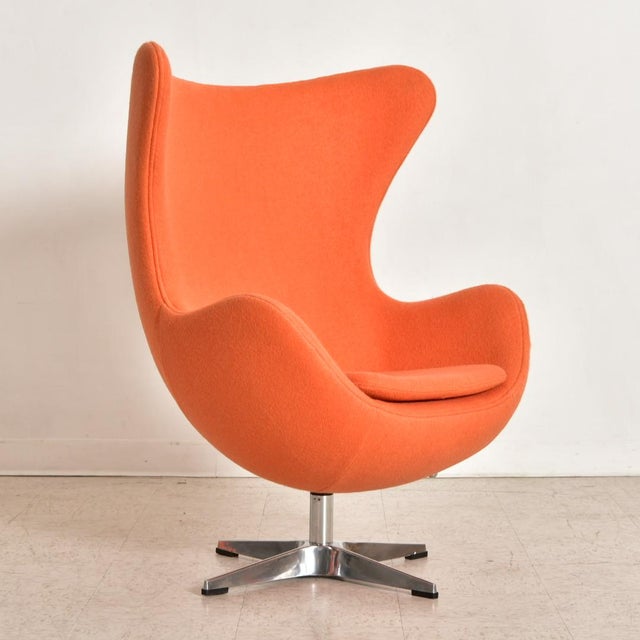 Modern Tangerine Orange Swivel Chair | Chairish