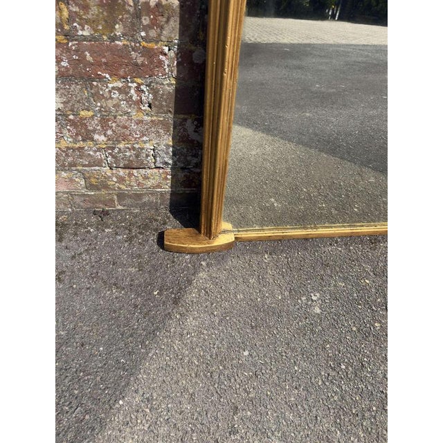 Large Antique English Arched Top Gilt Overmantle Mirror, 19th Century For Sale - Image 6 of 8