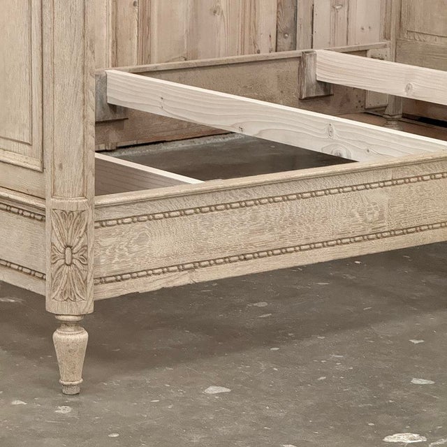 Antique Country French Louis XVI Stripped Oak Full-Size Bed For Sale - Image 12 of 18