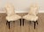 High Quality Vintage Pair of Custom Upholstered Side Chairs with Oval Back and Tapered Front Legs