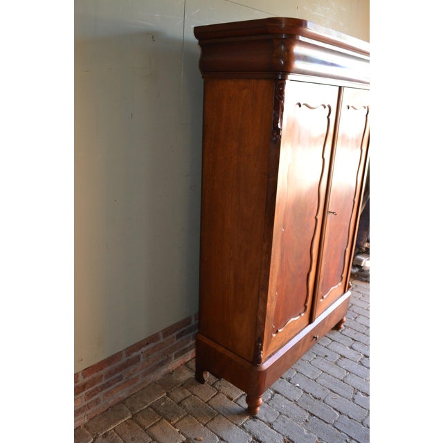 Wood Antique Mahogany Biedermeier Maids Cupboard For Sale - Image 7 of 9