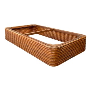 Vintage Stacked Rattan Twin Bed Platform For Sale