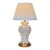 Vintage Handblown Art Glass Table Lamp With Pleated Linen Shade For Sale