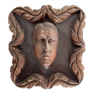 Vintage Paper Mache Bust Plaque For Sale