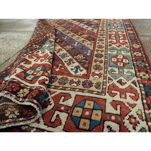 Early 20th Century Handmade Caucasian Kazak Runner with a Tribal Design For Sale - Image 10 of 10