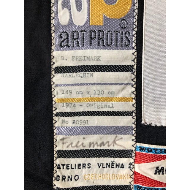 Black Robert Freimark "Harlequin" 1974 Original by Art Protis - Tapestry - Supellex For Sale - Image 8 of 11