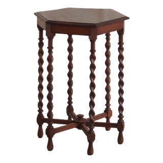 Antique Baroque Style Side Table with Twisted Columns, 1890 For Sale